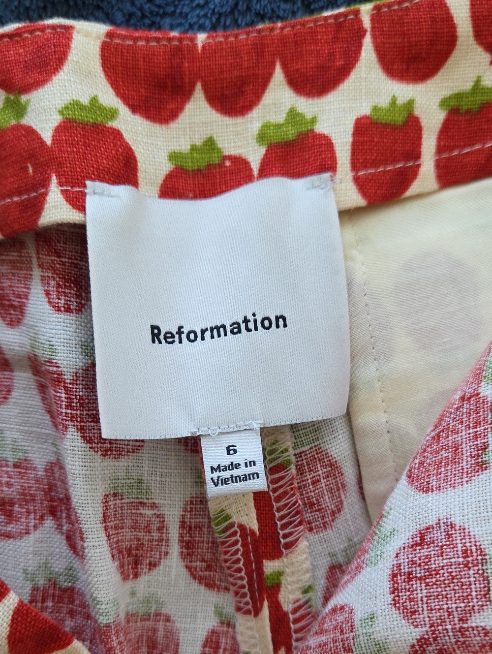 Reformation Joni 100% Linen Cropped Tomato Pant - Size 6 - Picture 5 of 6